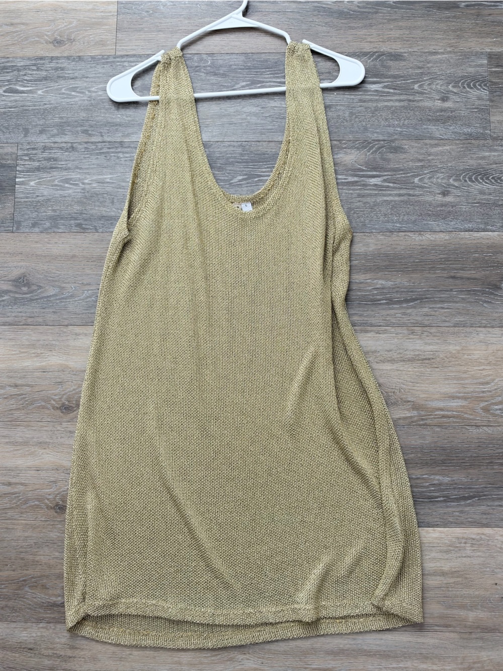 Lenni the Label Gold Metallic Knit Midi Dress Size L AU 12 US 8